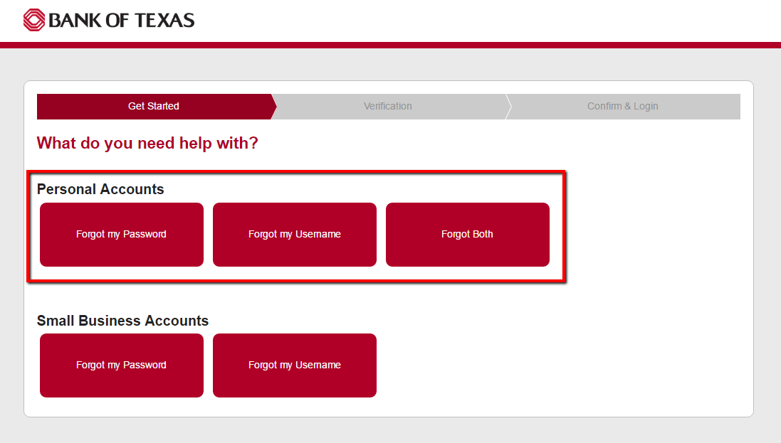 Bank of Texas Online Banking Login CC Bank