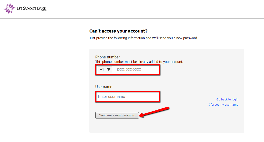 1st Summit Bank Online Banking