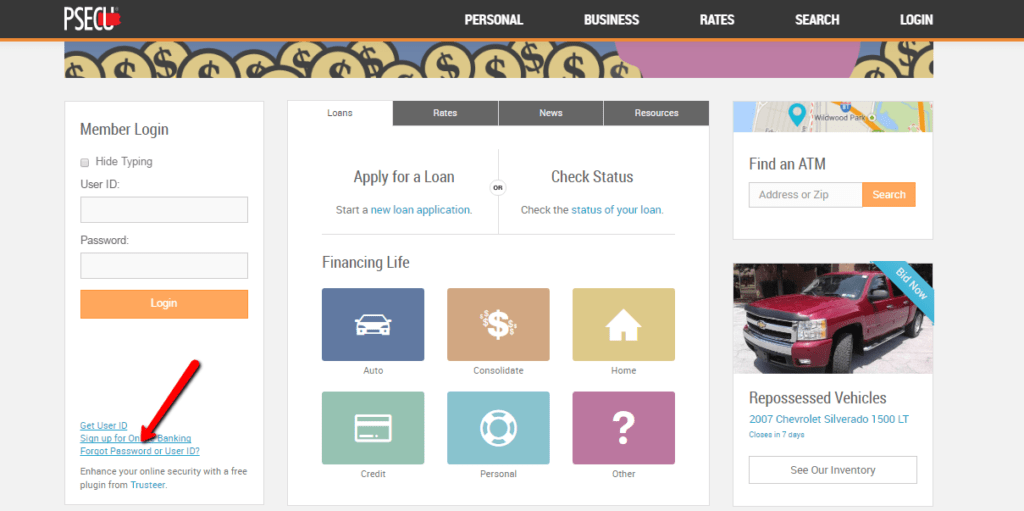 Pennsylvania State Employees Credit Union (PSECU) Online Banking Login