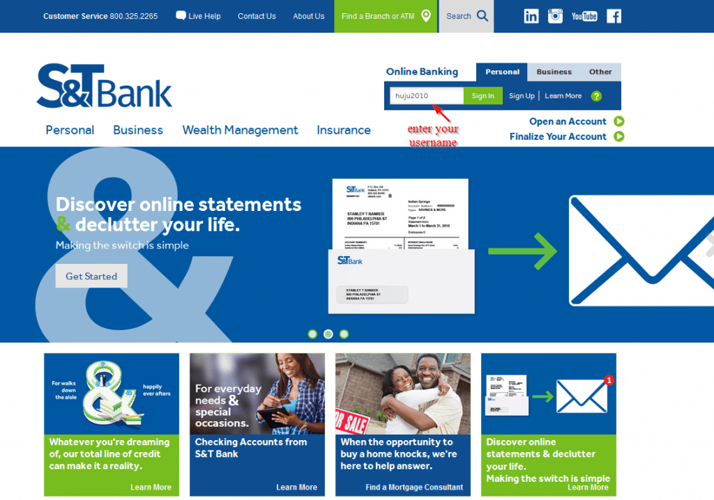 S&T Bank Online Banking Login CC Bank