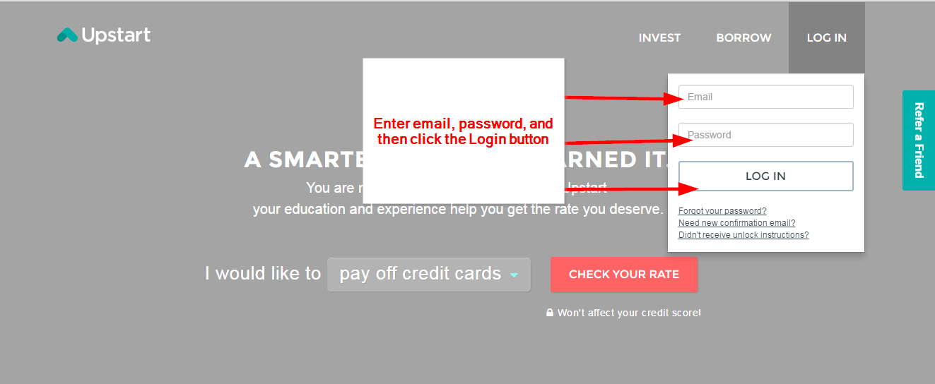 Upstart [Payday / Personal] Loan Online Login CC Bank