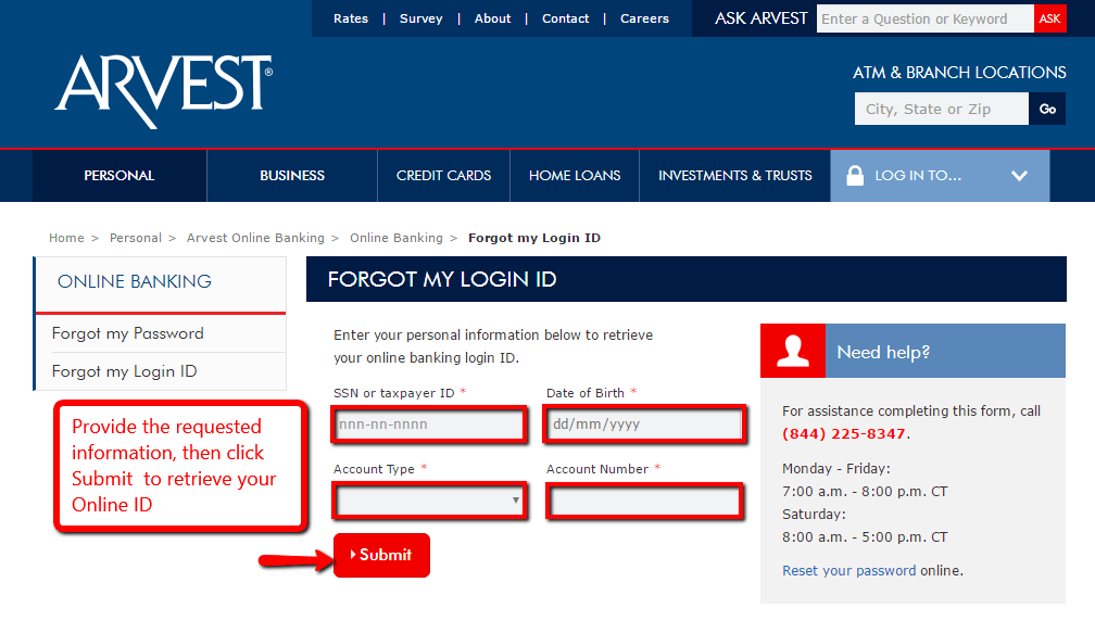 Arvest Bank Online Banking Login CC Bank