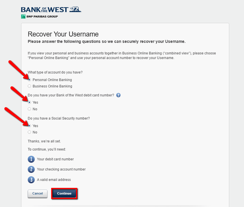Bank of the West Online Banking Login CC Bank