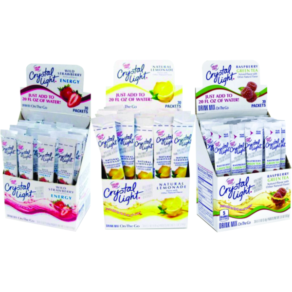 Crystal Light Drink Mix Packets Crystal Clear Bottled Water
