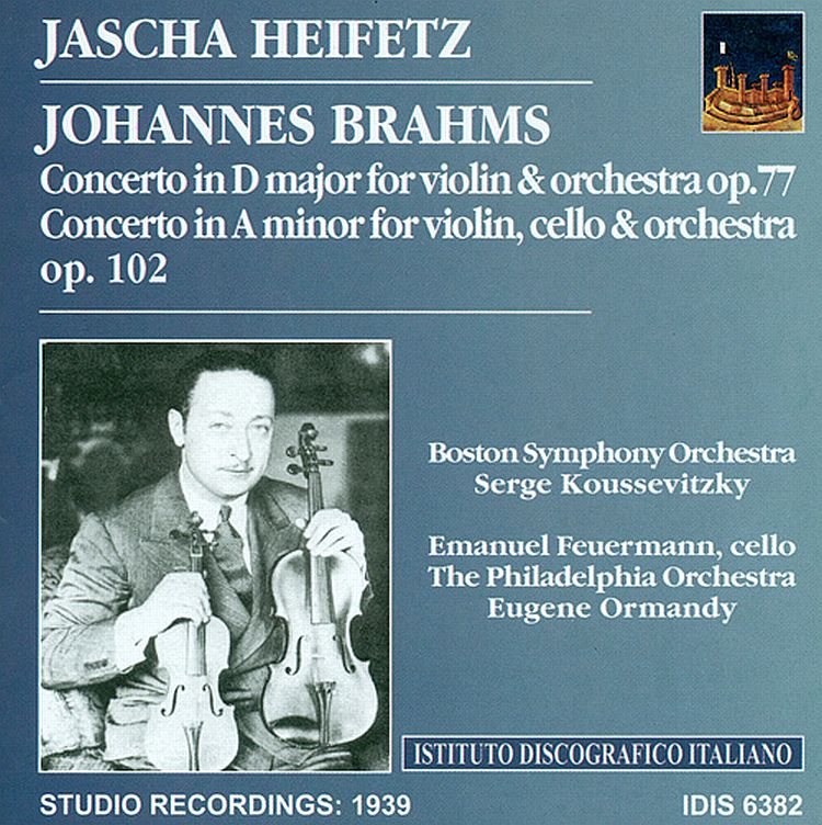Club CD BRAHMS Violin Concerto in D Major, Op. 77 / Double Concerto for Violin & Cello in A