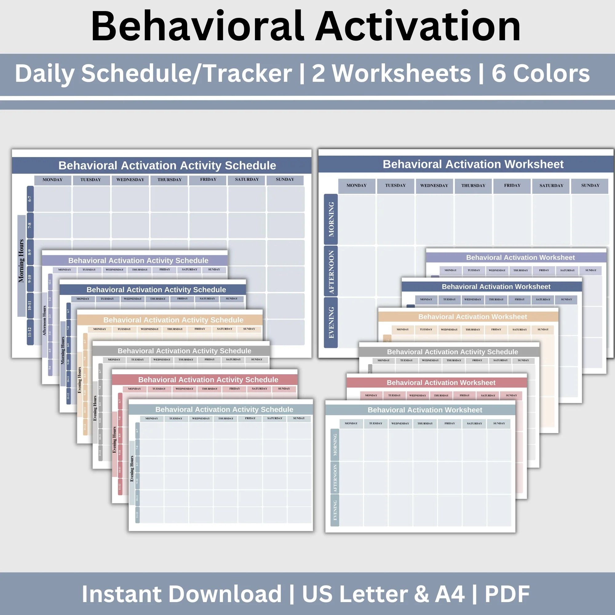 CBT Worksheets for Behavioral Activation: Depression & Anxiety Relief