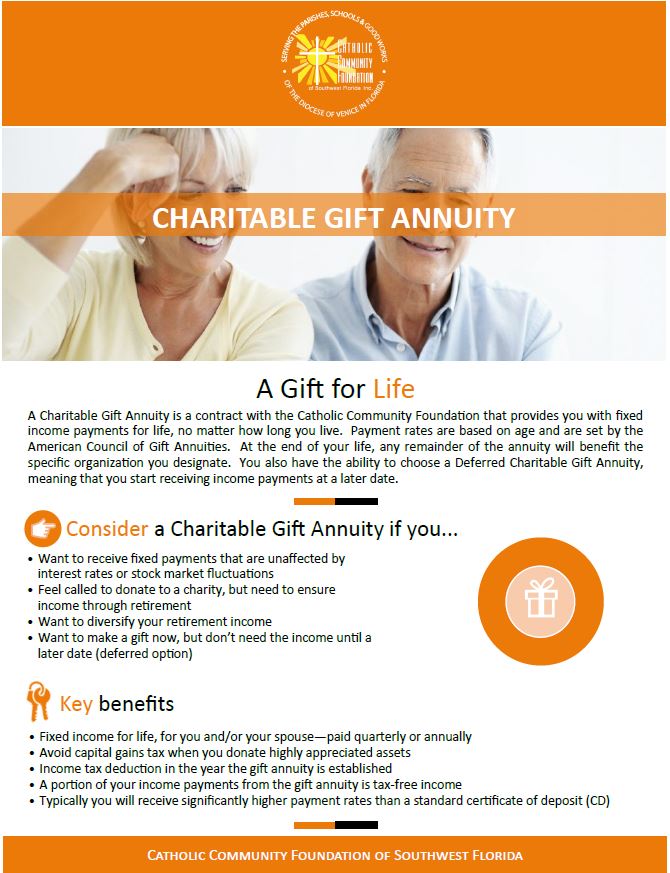Charitable Gift Annuities Catholic Community Foundation of Southwest