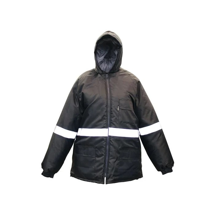 Freezer Jacket with Hood Navy Blue 50mm Silver Reflective Freezer