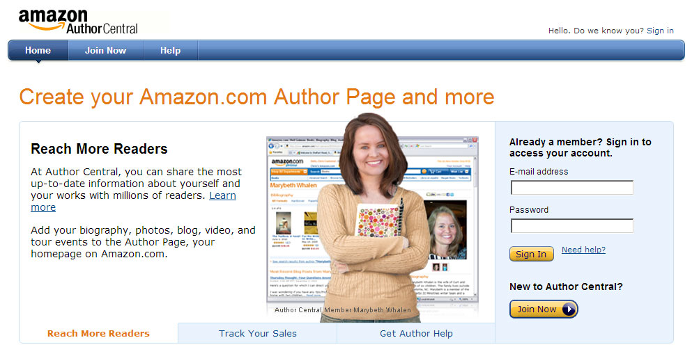 Using Amazon Author Central