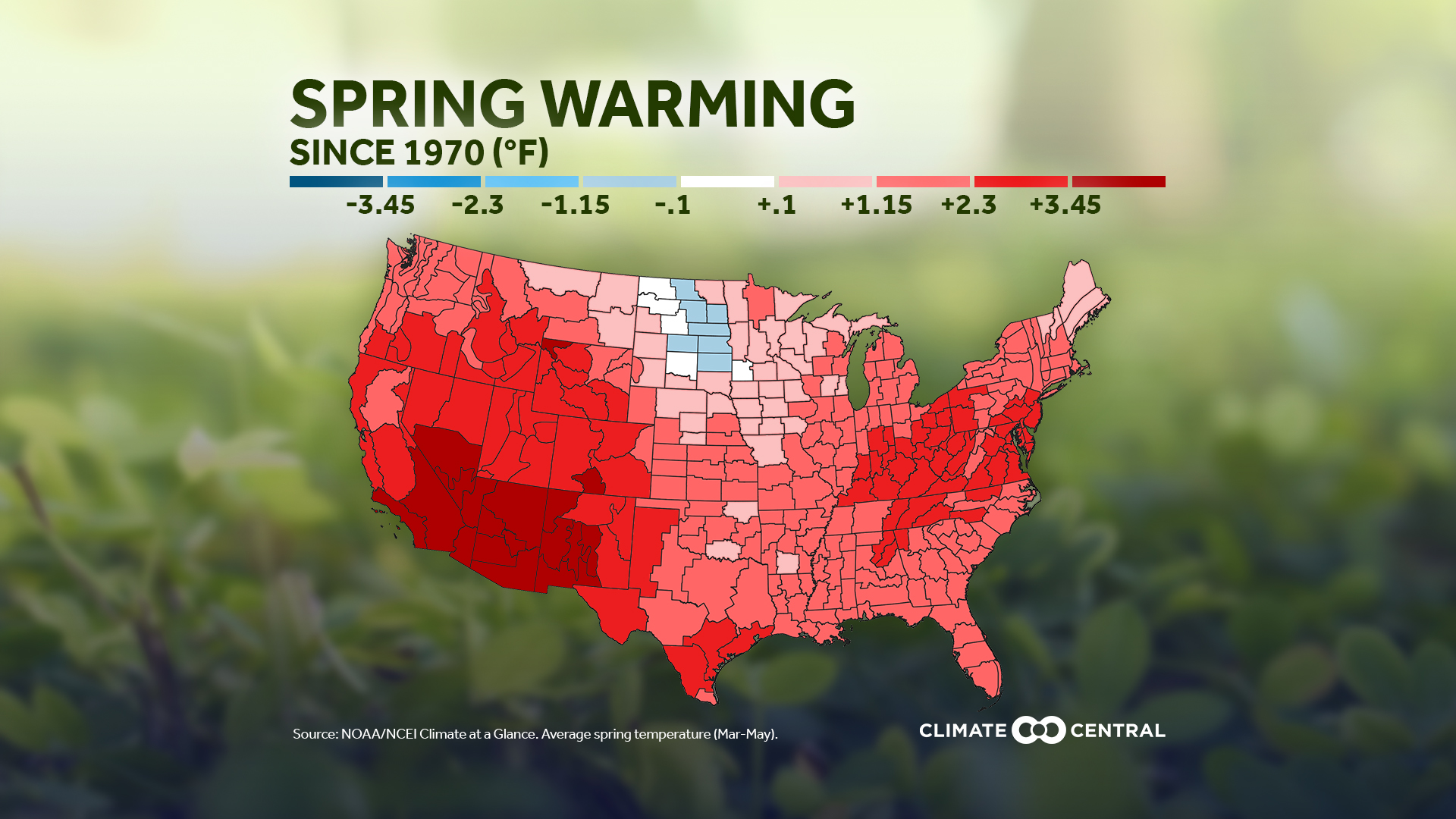 National Spring Climate Division Temperature Map (2020) Climate Central