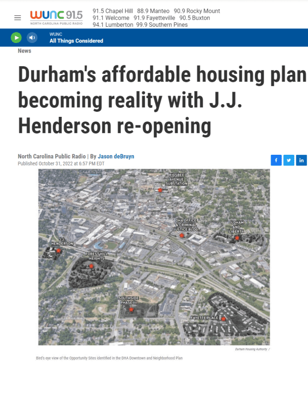 Durham's affordable housing plan reality with J. J. Henderson