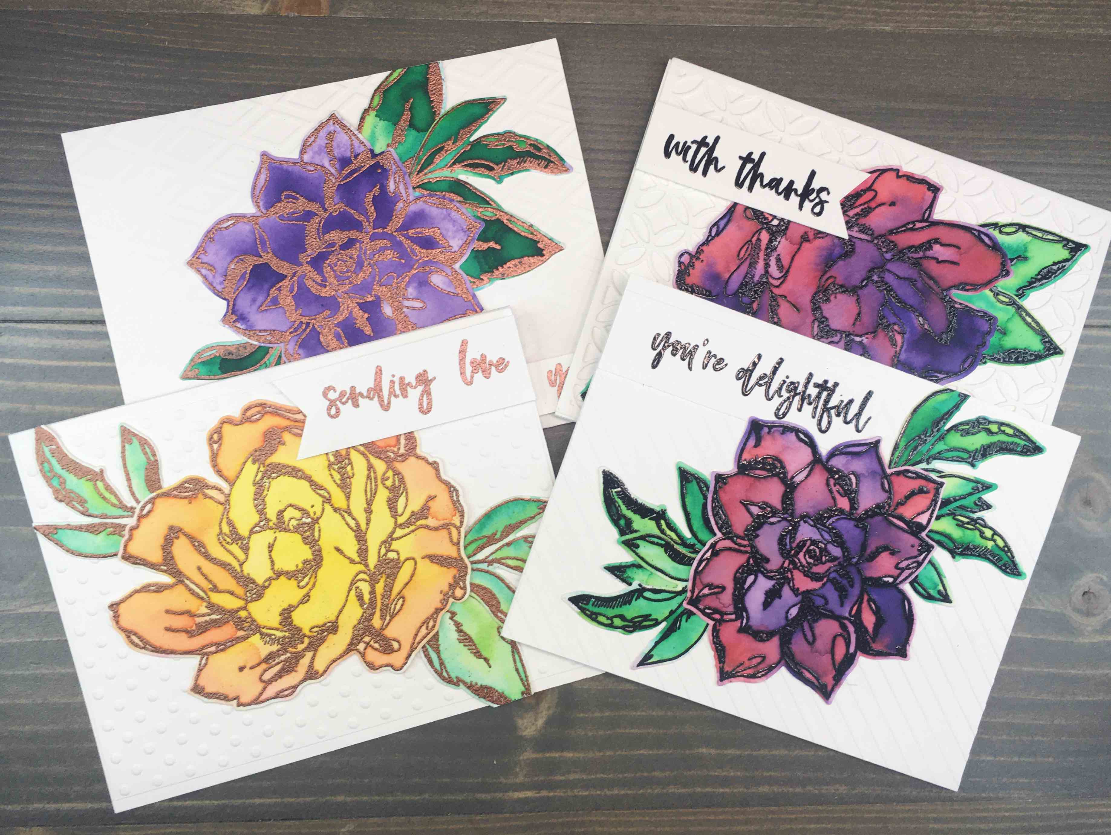 Simple Watercolor Flower Card C Clark Creative