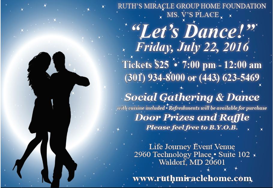 Let's Dance with Ruth Miracle Group Home Calvert County Minority