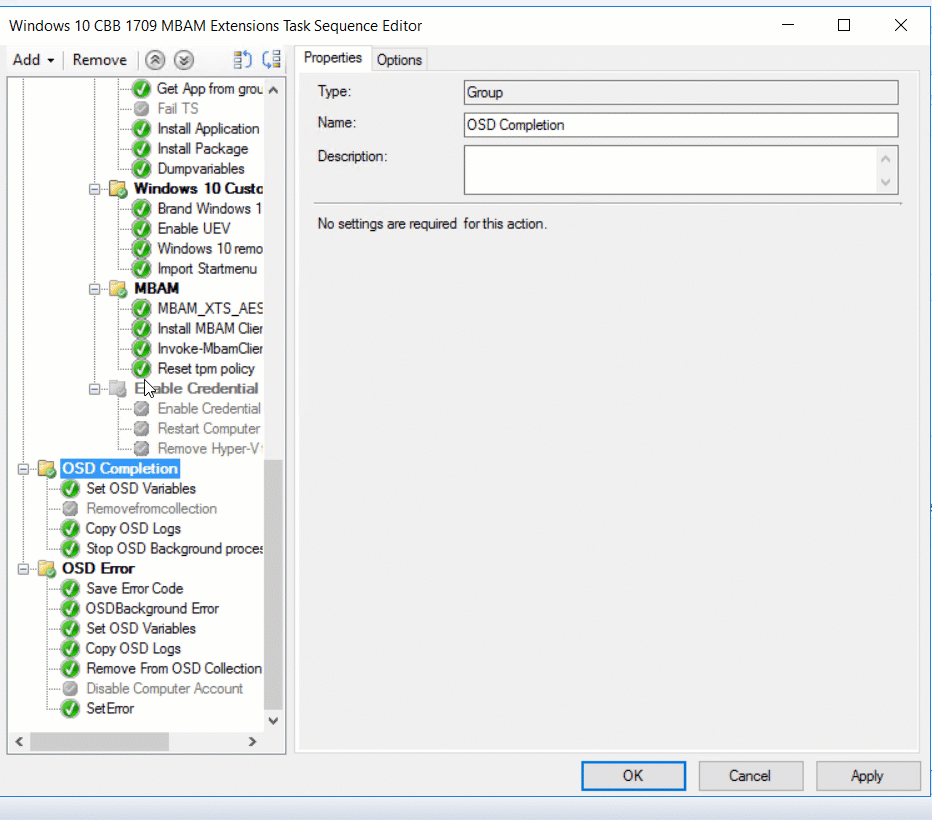 Run server side code and commands in a safe way during SCCM OSD