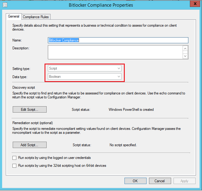 Bitlocker Compliance using SCCM including Hardware encryption check