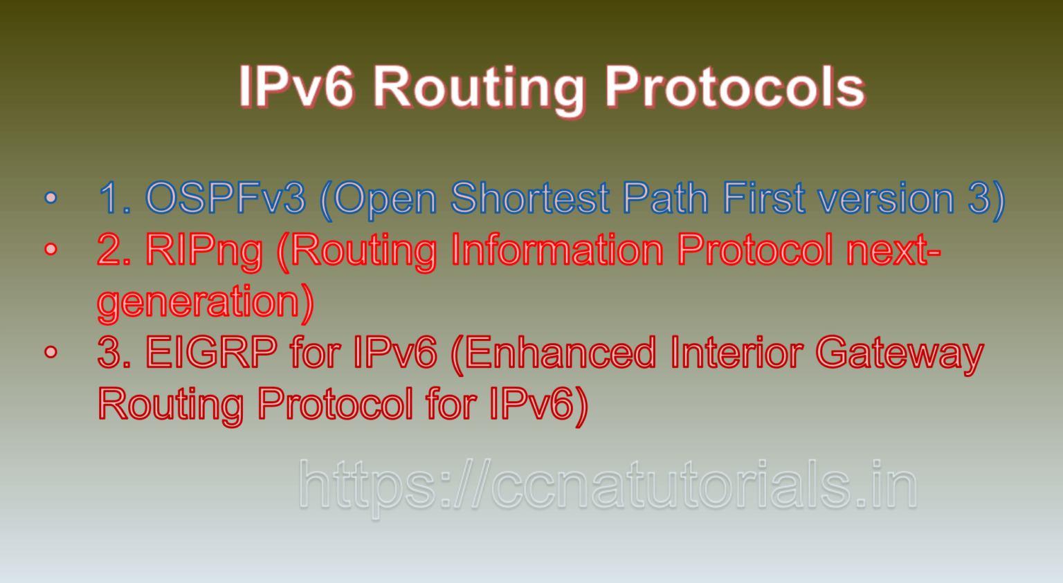IPv6 Routing Protocols CCNA TUTORIALS
