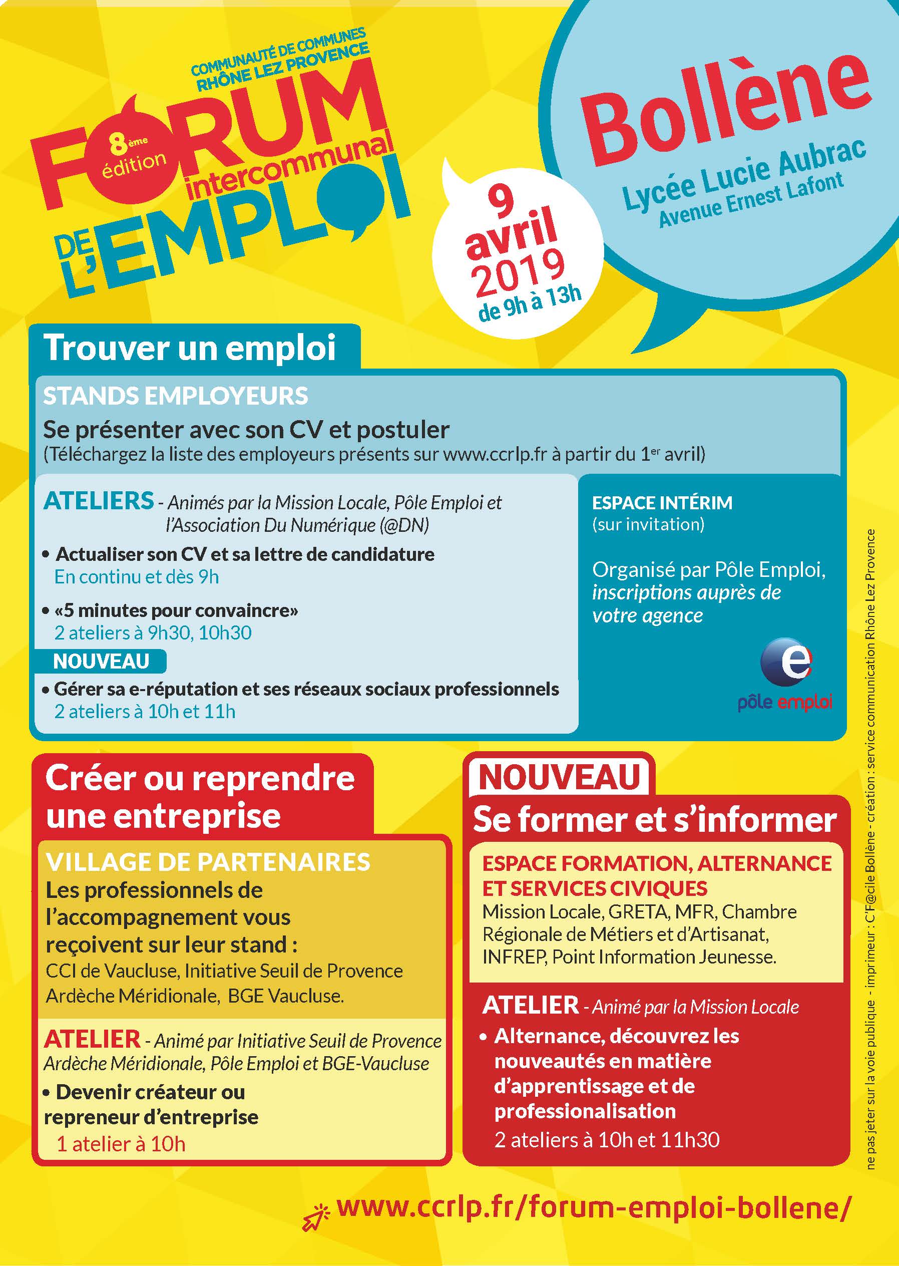 Forum de l'emploi... et plus encore ! Communauté de communes Rhône