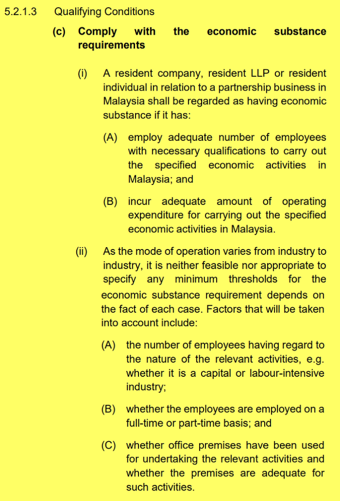 Economic Substance Requirements for Foreign Dividend CCS