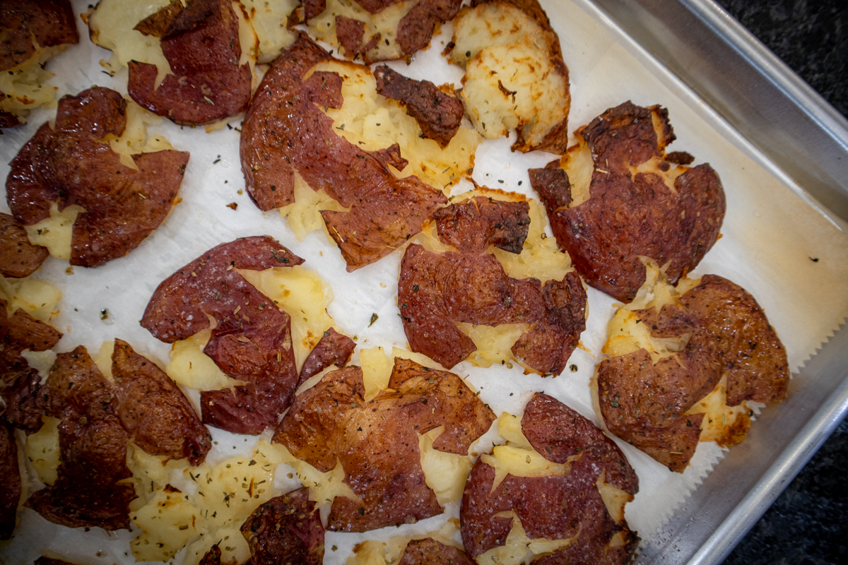 Crispy Smashed Red Potatoes cc's kitchen
