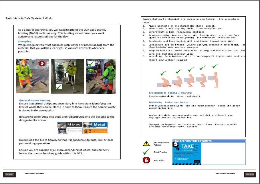 Manual handling method statement template