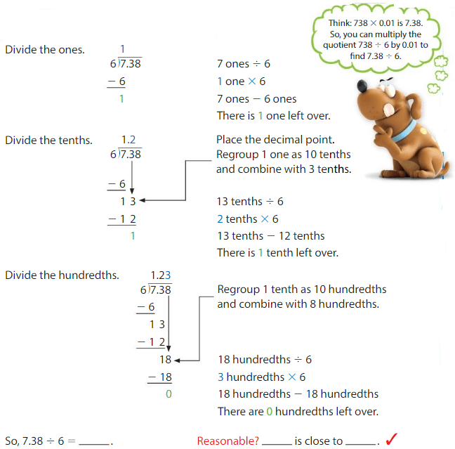 Big Ideas Math Answers Grade 5 Chapter 7 Divide Decimals CCSS Math