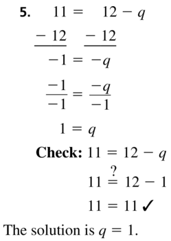 Big Ideas Math Algebra 1 Answers Chapter 1 Solving Linear Equations