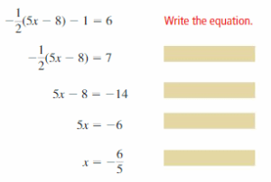 Big Ideas Math Algebra 1 Answers Chapter 1 Solving Linear Equations