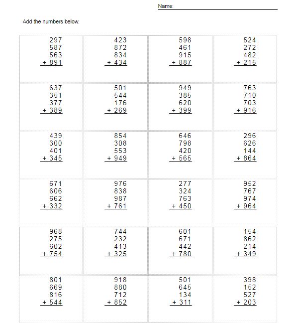 3rd Grade Math Worksheets | Third Grade Math Worksheets & Math