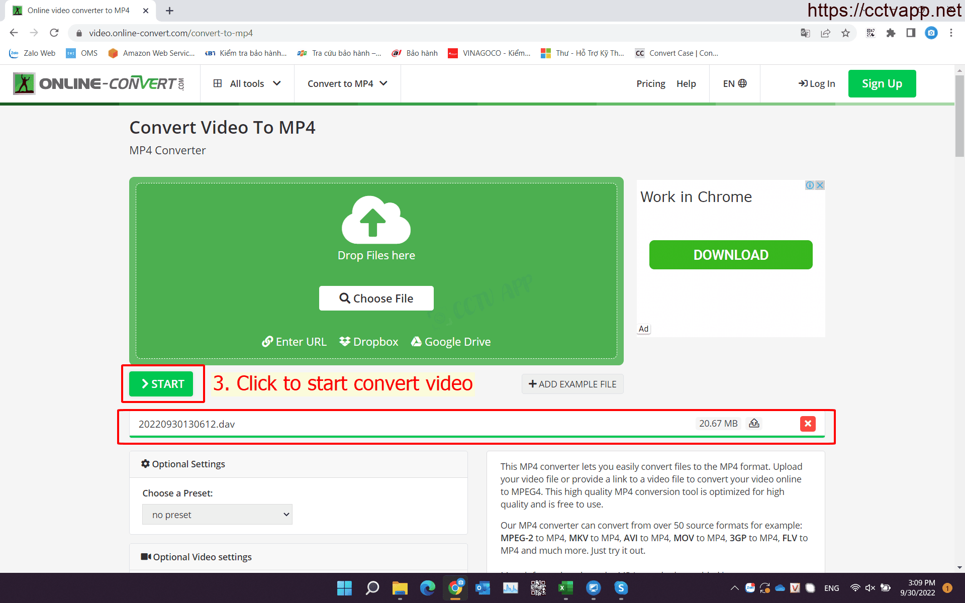 Hướng dẫn chuyển định dạng file ghi hình Camera thành MP4 Online