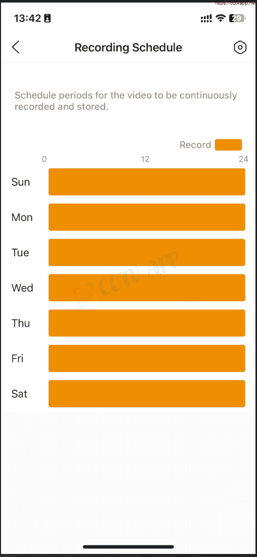 Recording settings on Camera IMOU - Application System