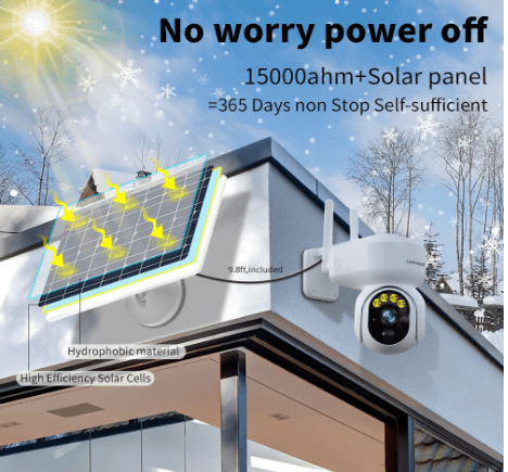 Luovisee Wireless PTZ Camera Solar Powered For Smart Home