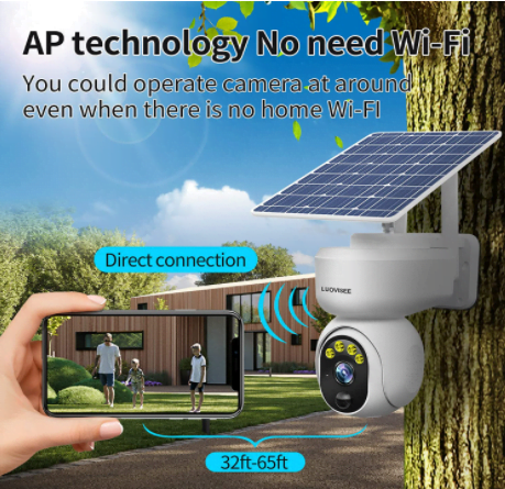 Luovisee Wireless PTZ Camera Solar Powered For Smart Home