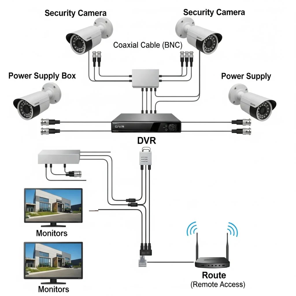 CCTV Wiring Diagram for Home and Office- Full Illustration