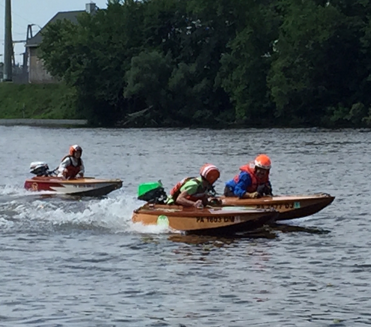 Skuas on the Lehigh 2019 Cocktail Class Wooden Boat Racing Association