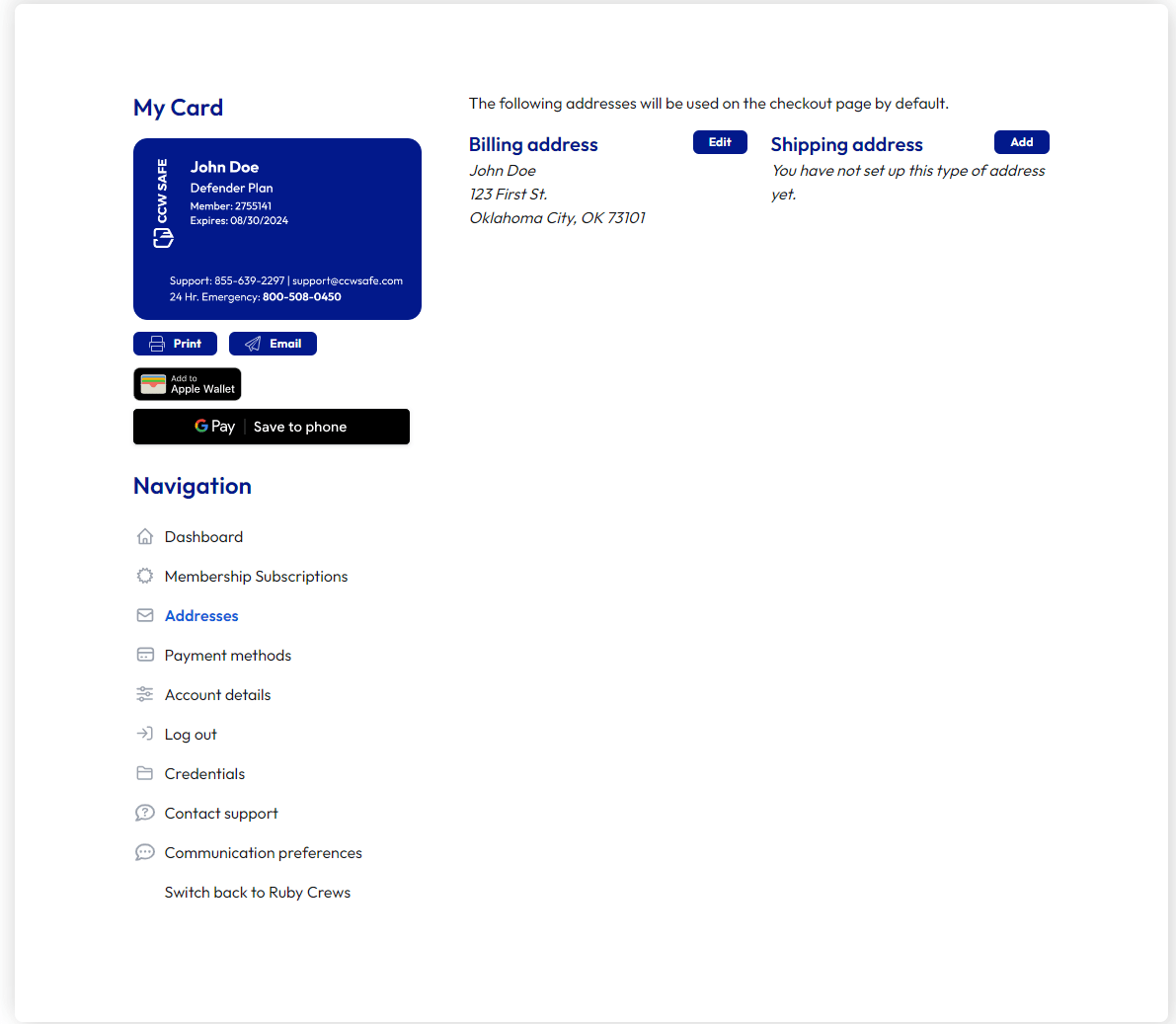 How do I update my address, email or phone number on my account? CCWSafe