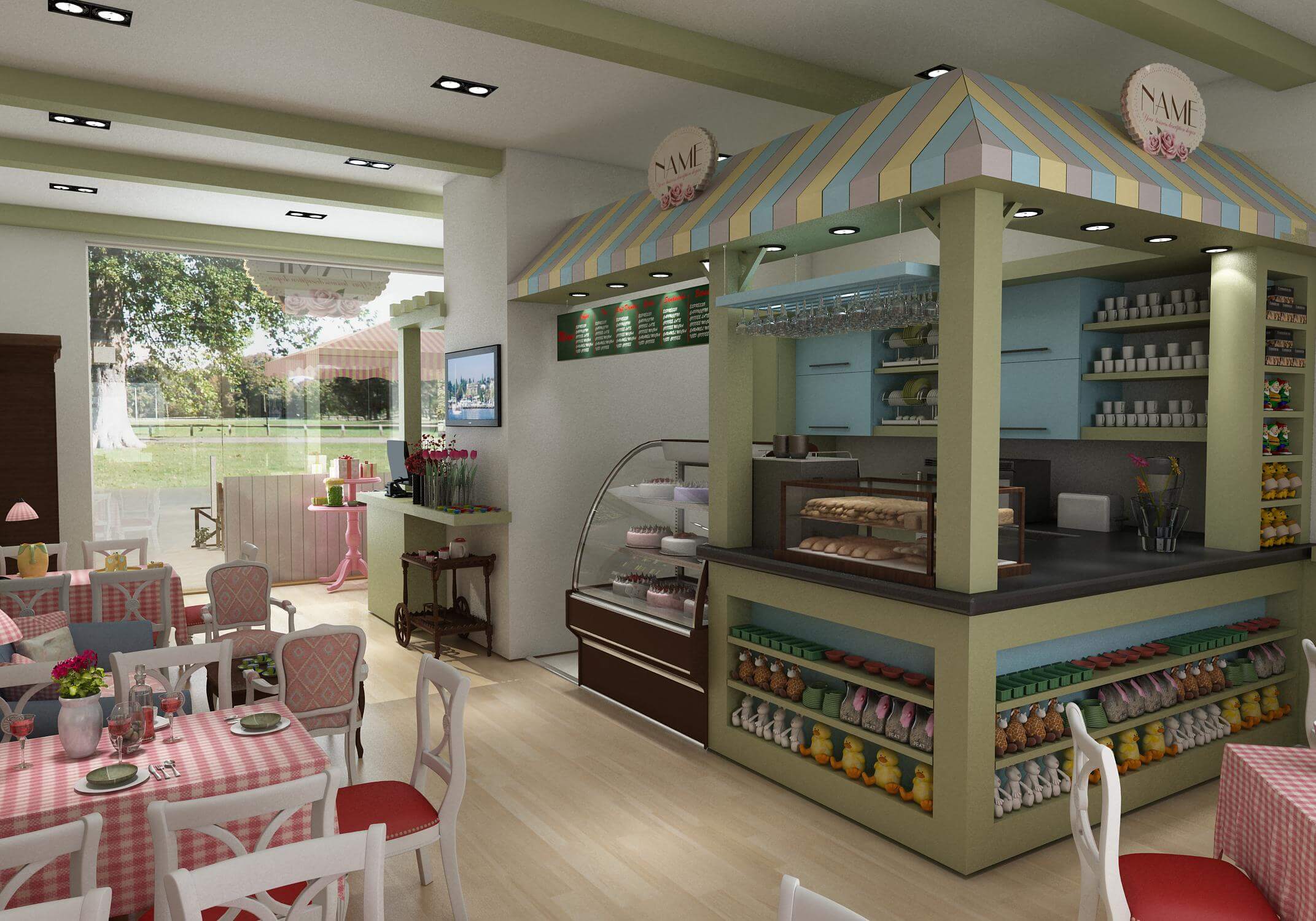 Coffee and Gift shop Character Design Architects