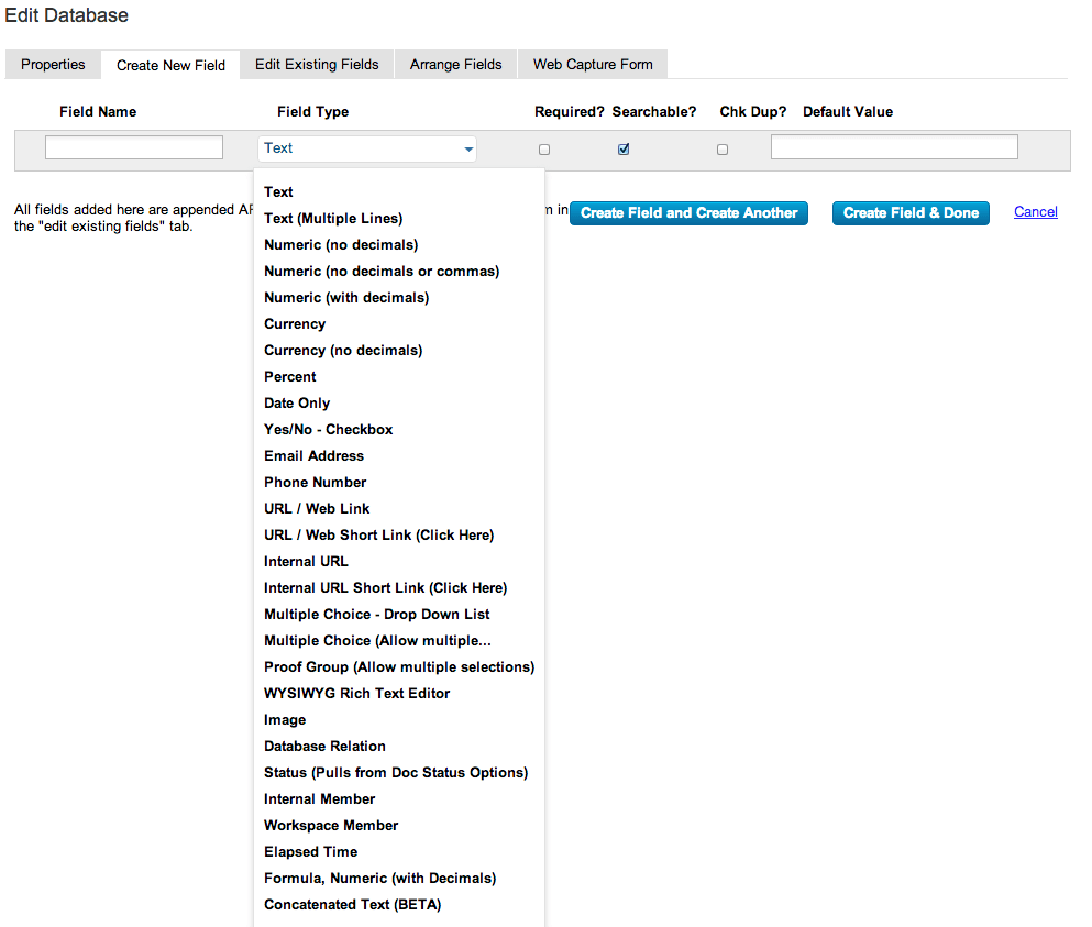 Database fields iMeet Central Help Center