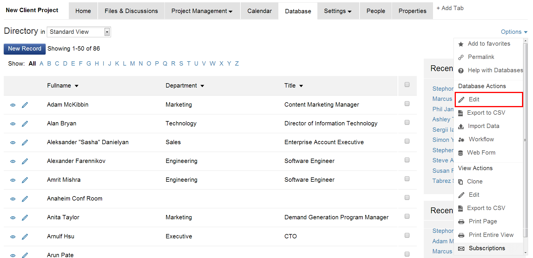 Database fields iMeet Central Help Center
