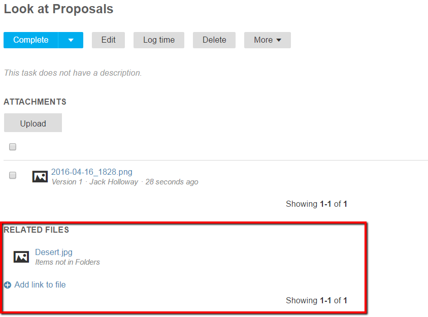 Attachments and related files in project management iMeet Central