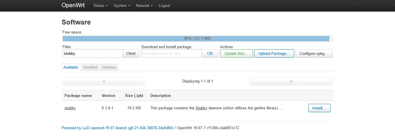 OpenWRT Secure DNS over TLS with LuCI [No Command Line]