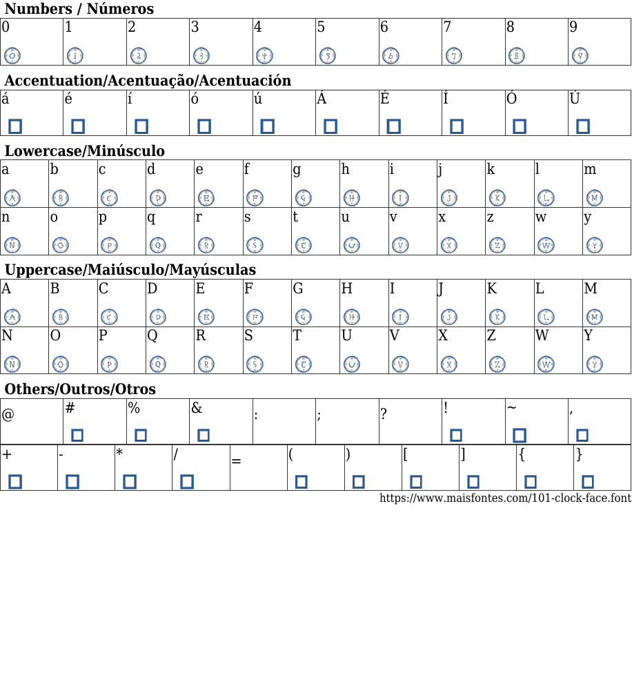101 Clock Face Free Font Download MaisFontes