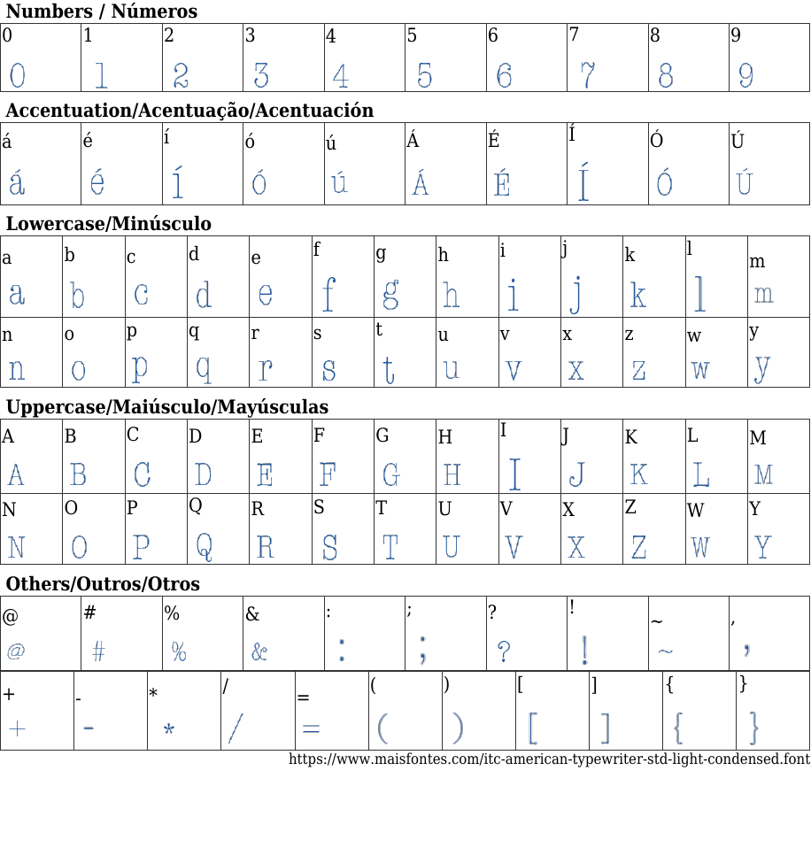 ITC American Typewriter Std Light Condensed Free Font Download MaisFontes