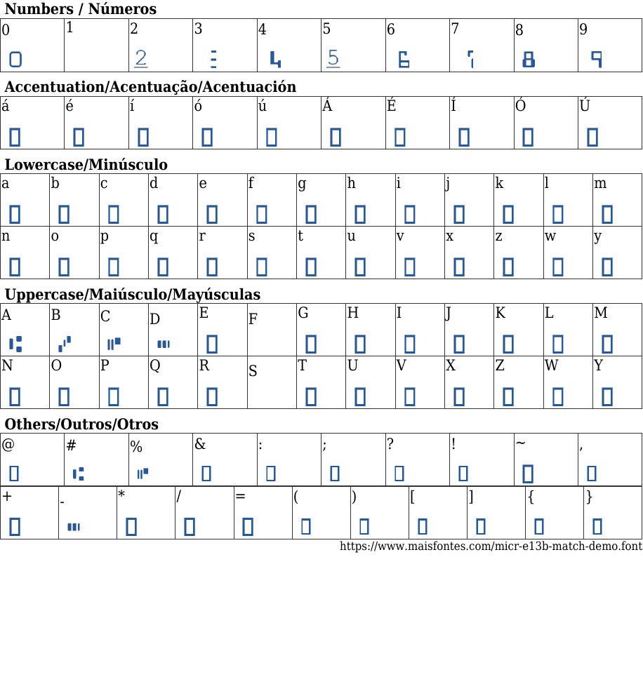 MICR E13B Match Free Font Download MaisFontes