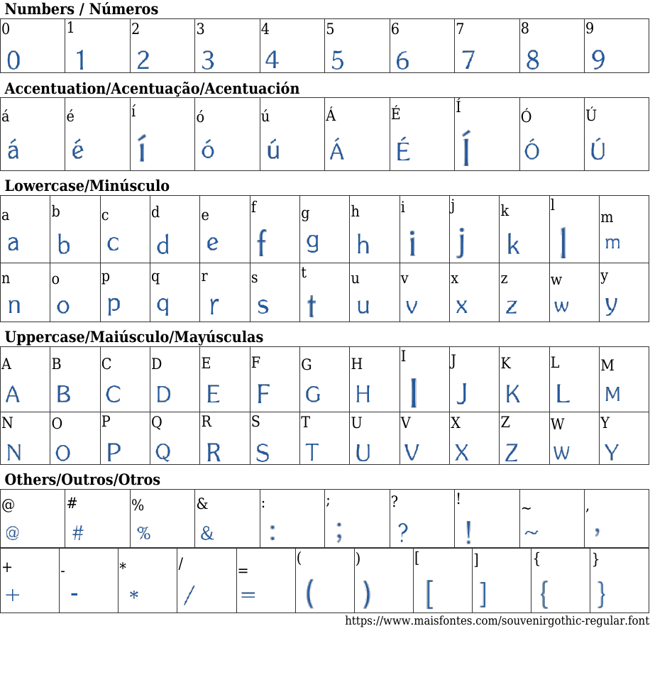 Souvenir Gothic Regular Free Font Download MaisFontes