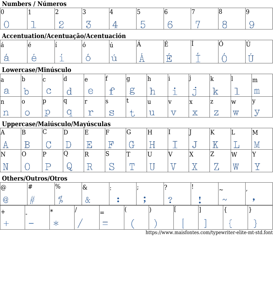 Typewriter Elite MT Std Free Font Download MaisFontes