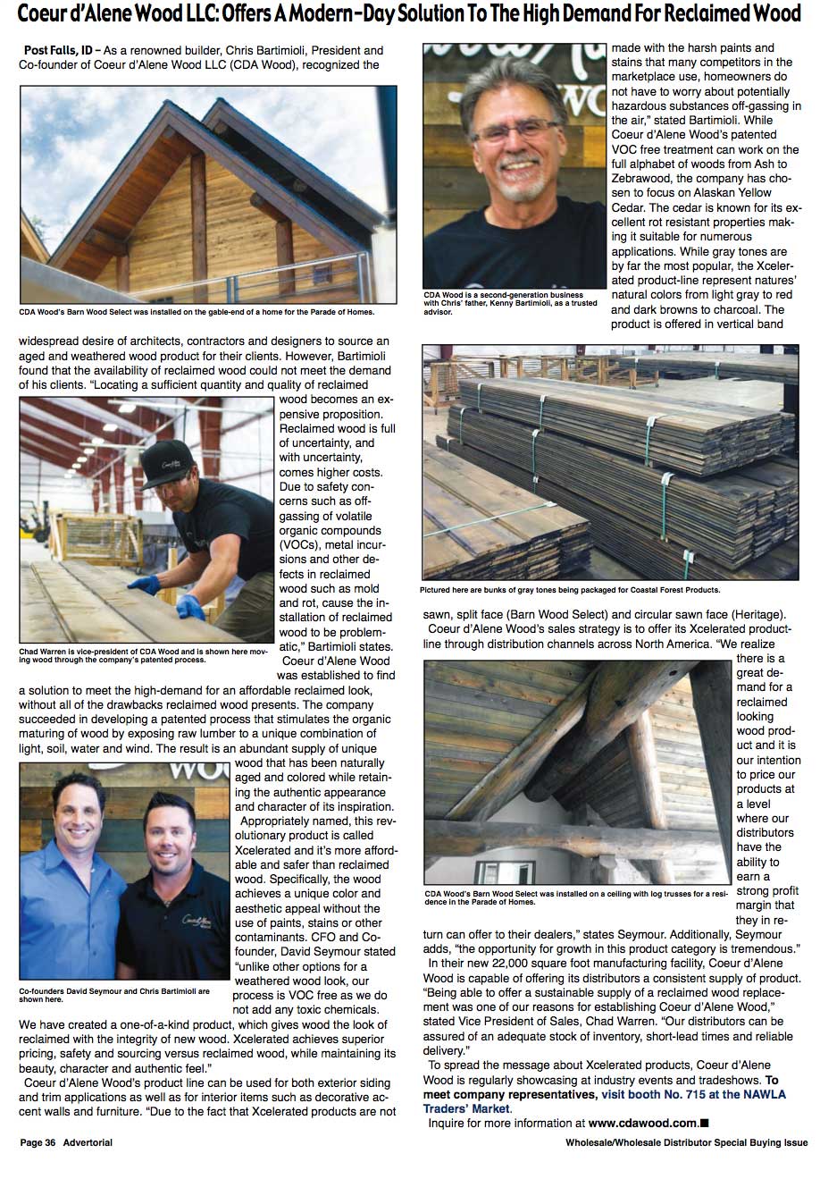 WHOLESALE DISTRIBUTOR SPECIAL Cda Wood