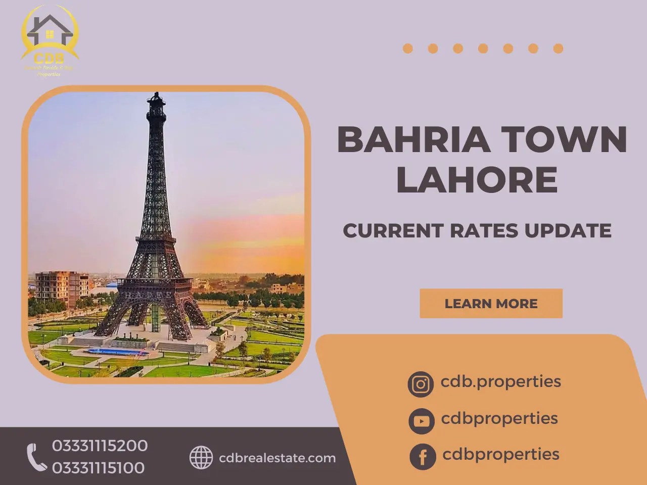 Bahria Town Lahore Rates Update March 2023