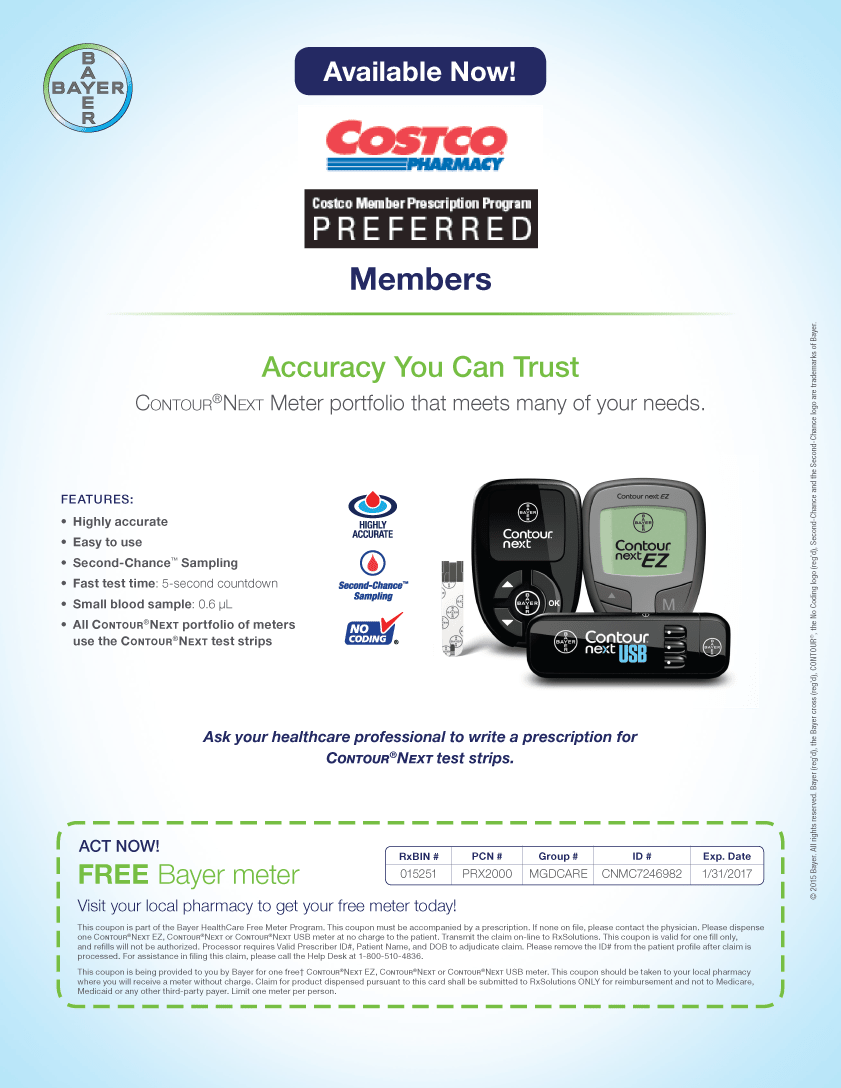 Free Bayer Contour®Next Meter Coupon Winter 2016 Issue CDiabetes