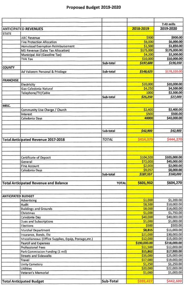 Caledonia board tentatively approves property tax increase The Dispatch
