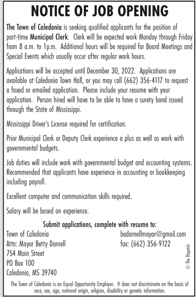 City of Caledonia The Dispatch